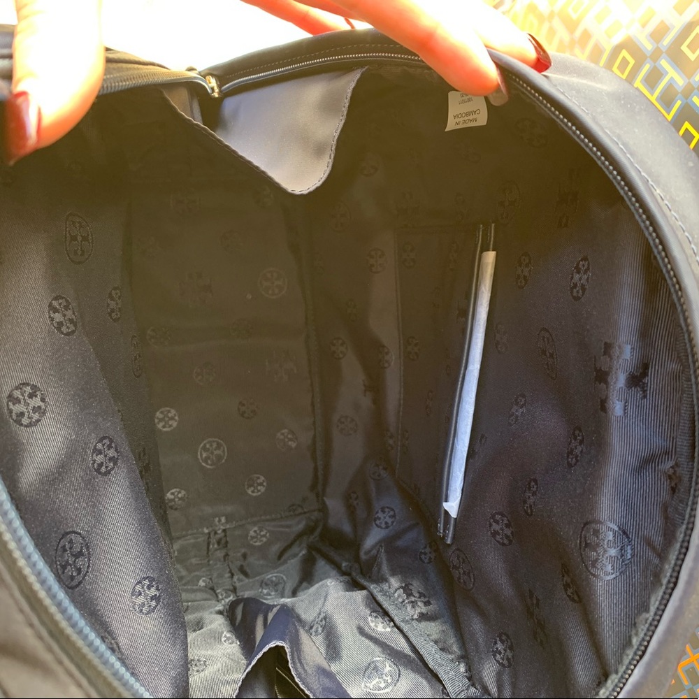 Tory Burch Ella Backpack Navy Blue Nylon - Picture 6 of 12
